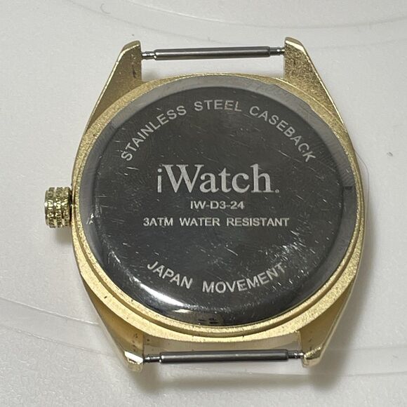 iWatch Gold Tone MOP Dial Quartz Watch Case Japan Movement Rhinestone Bezel - Picture 3 of 6